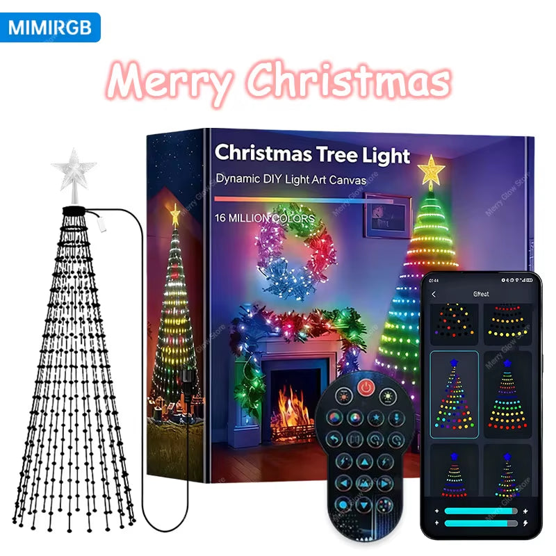 Smart Christmas Tree Lights with Remote & App Control 400 RGB LED Beads Music Sync Timer for Festive Holiday Christmas Decor