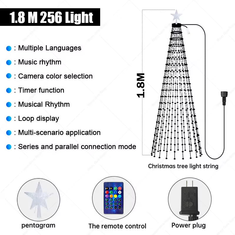 Smart Christmas Tree Lights with Remote & App Control 400 RGB LED Beads Music Sync Timer for Festive Holiday Christmas Decor