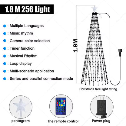 Smart Christmas Tree Lights with Remote & App Control 400 RGB LED Beads Music Sync Timer for Festive Holiday Christmas Decor